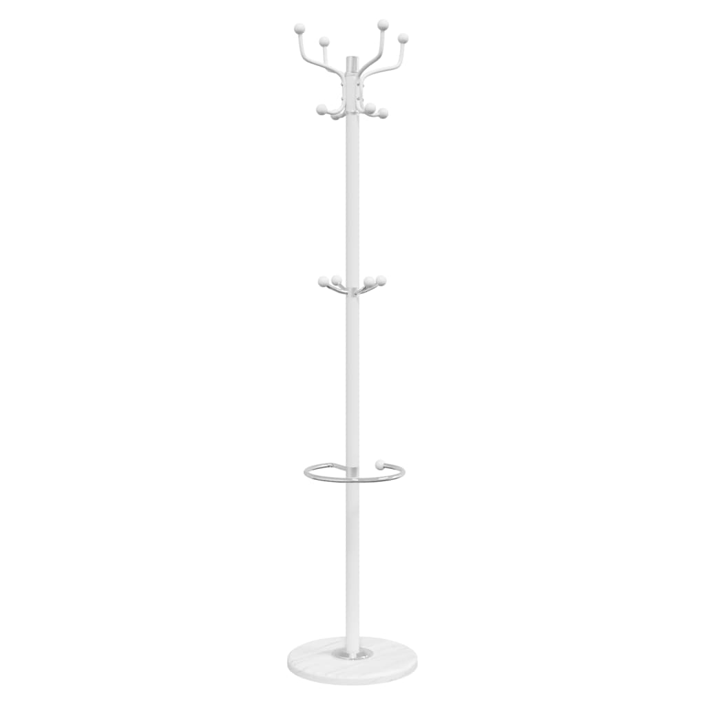 Coat Stand with Umbrella Holder White 180 cm Powder-coated Iron