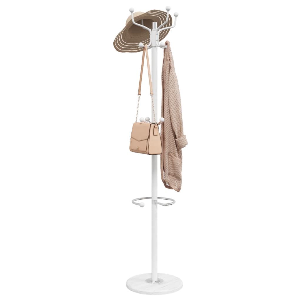 Coat Stand with Umbrella Holder White 180 cm Powder-coated Iron