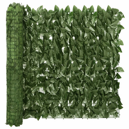 Balcony Screen with Dark Green Leaves 200x75 cm