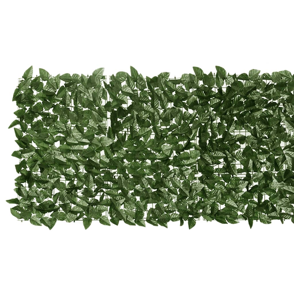 Balcony Screen with Dark Green Leaves 200x75 cm