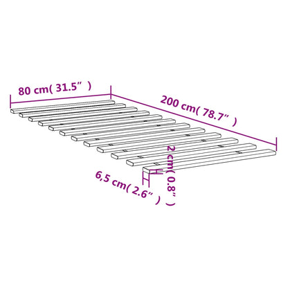 Bed Slats 80x200 cm Solid Wood Pine