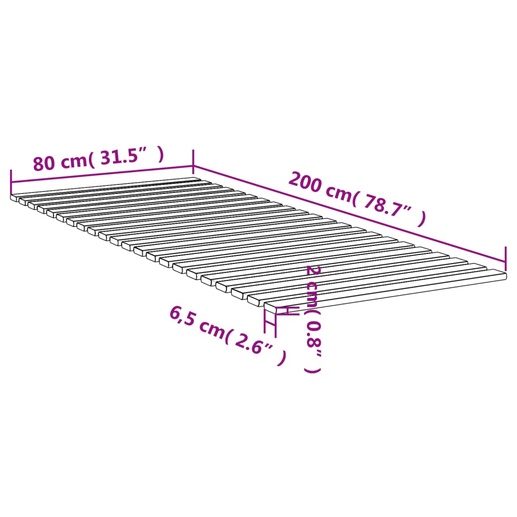 Bed Slats 80x200 cm Solid Wood Pine