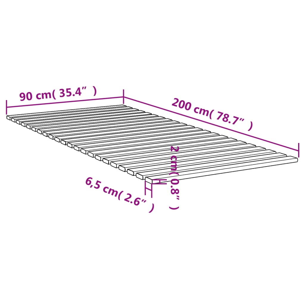 Bed Slats 90x200 cm Solid Wood Pine