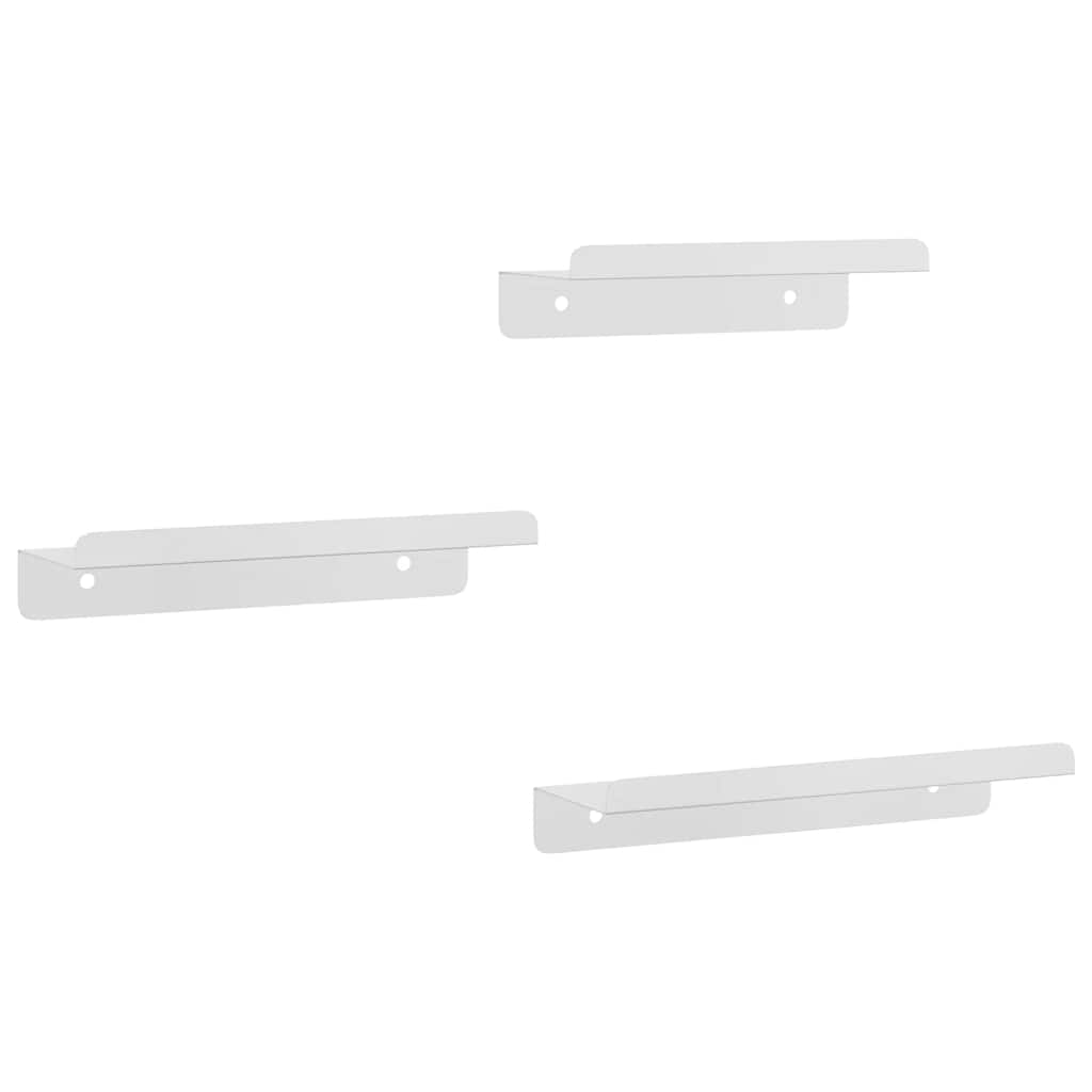 Wall Shelves 3 pcs Silver Stainless Steel