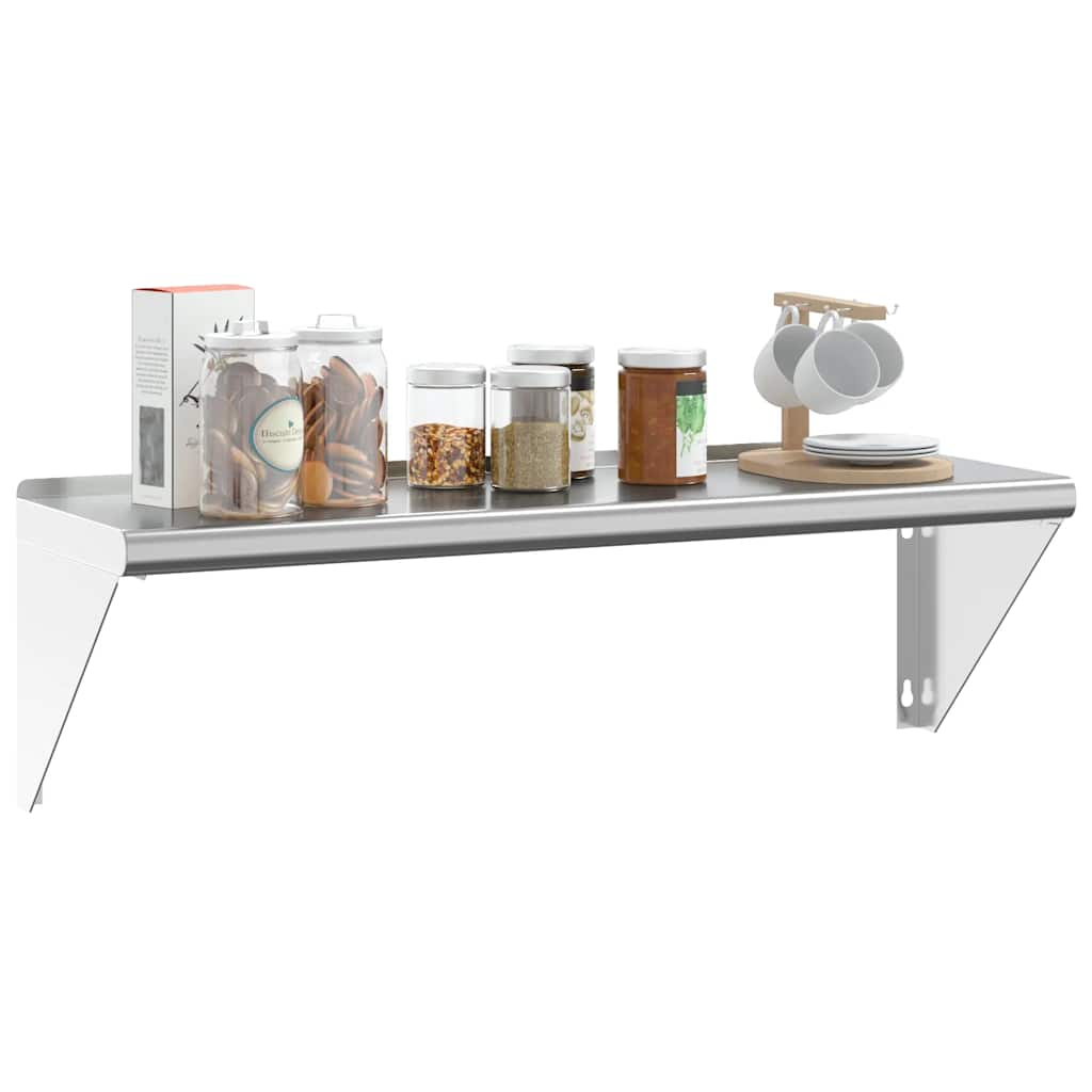 Wall Shelf 100x30x31 cm Silver Stainless Steel