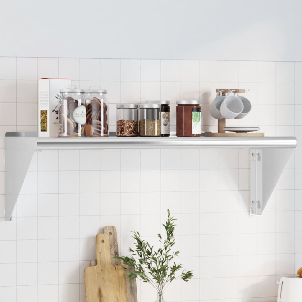 Wall Shelf 100x30x31 cm Silver Stainless Steel