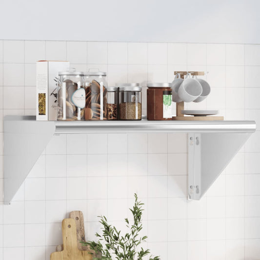 Wall Shelf 75x45x31 cm Silver Stainless Steel