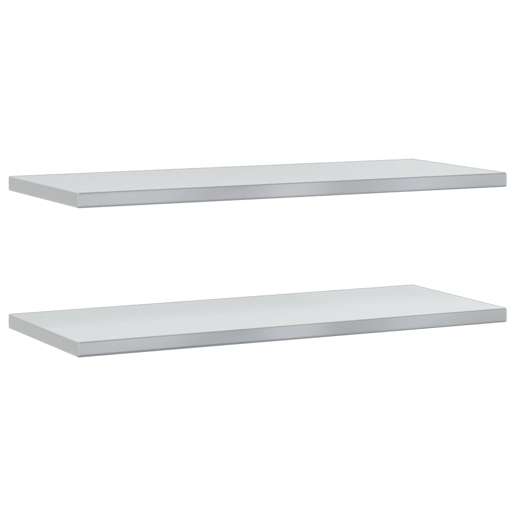 Wall Shelves 2 pcs 100x40x3 cm Silver Stainless Steel