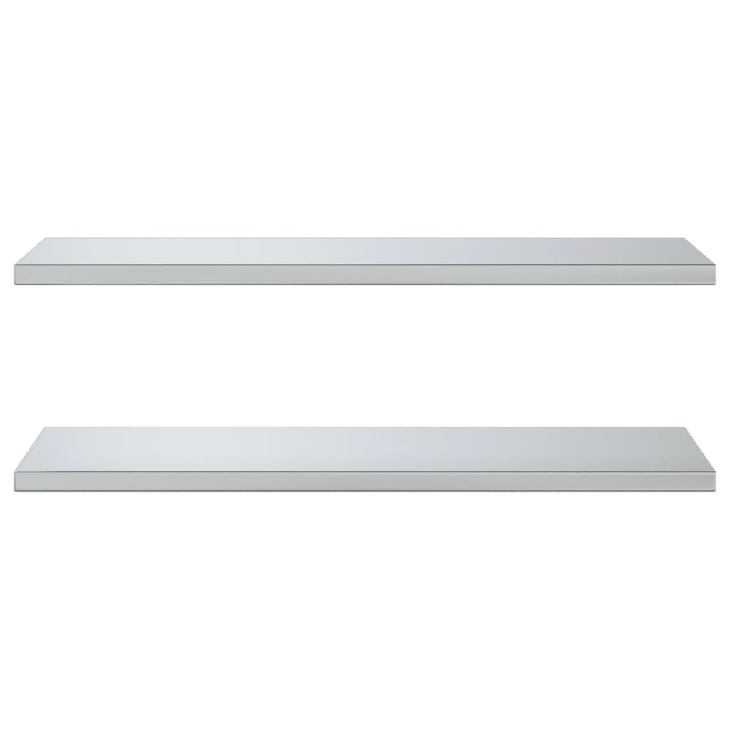 Wall Shelves 2 pcs 100x40x3 cm Silver Stainless Steel