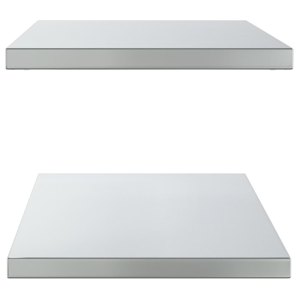 Wall Shelves 2 pcs 100x40x3 cm Silver Stainless Steel