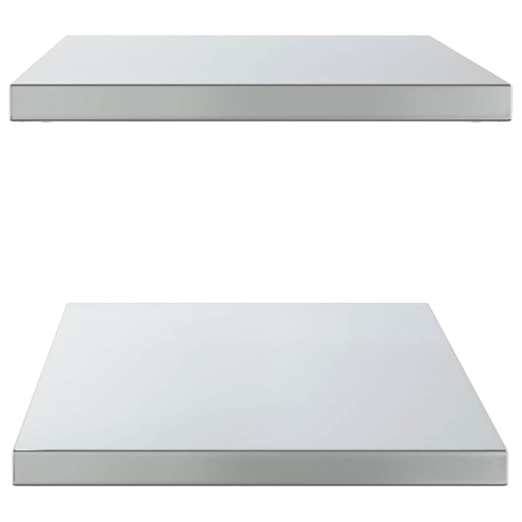 Wall Shelves 2 pcs 100x40x3 cm Silver Stainless Steel