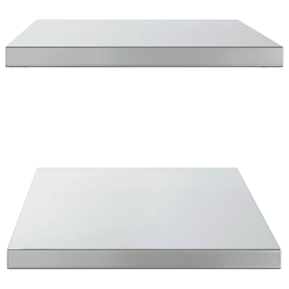 Wall Shelves 2 pcs 100x40x3 cm Silver Stainless Steel