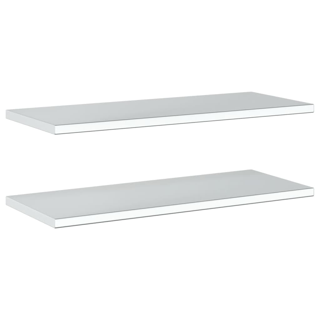 Wall Shelves 2 pcs 100x40x3 cm Silver Stainless Steel