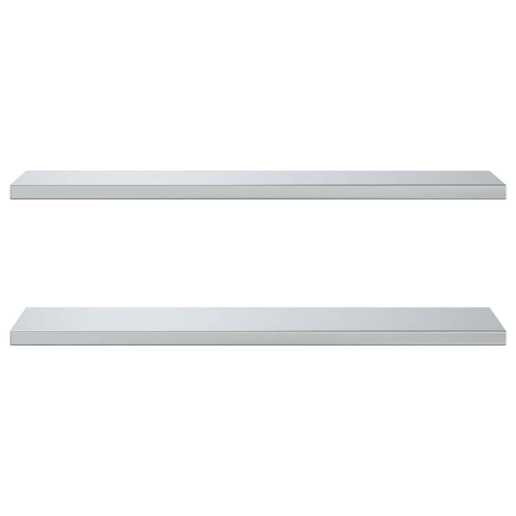 Wall Shelves 2 pcs 100x30x3 cm Silver Stainless Steel