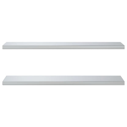 Wall Shelves 2 pcs 100x30x3 cm Silver Stainless Steel