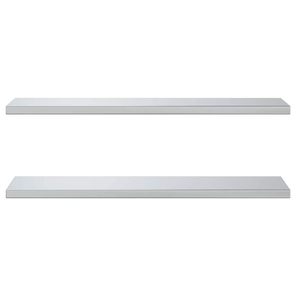 Wall Shelves 2 pcs 100x30x3 cm Silver Stainless Steel