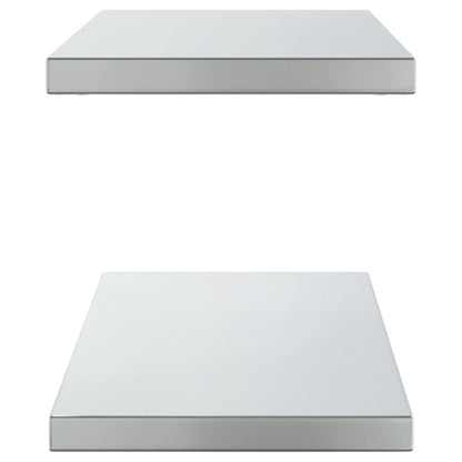 Wall Shelves 2 pcs 100x30x3 cm Silver Stainless Steel