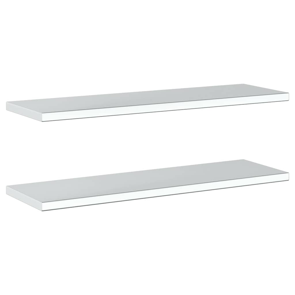 Wall Shelves 2 pcs 100x30x3 cm Silver Stainless Steel