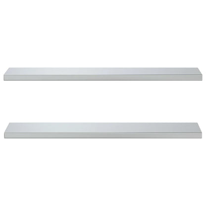 Wall Shelves 2 pcs 100x23.5x3 cm Silver Stainless Steel