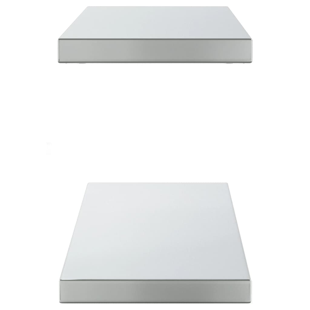 Wall Shelves 2 pcs 100x23.5x3 cm Silver Stainless Steel