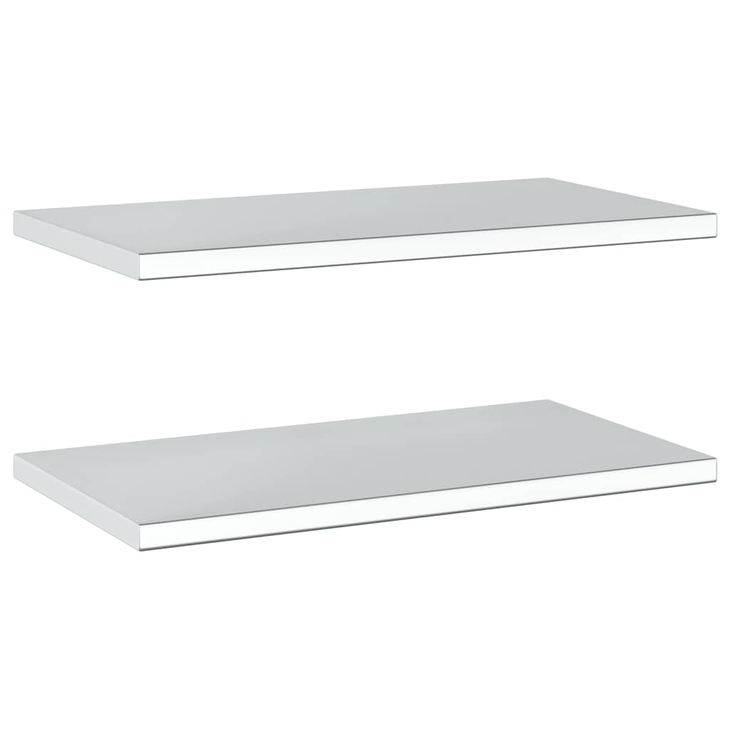 Wall Shelves 2 pcs 75x40x3 cm Silver Stainless Steel