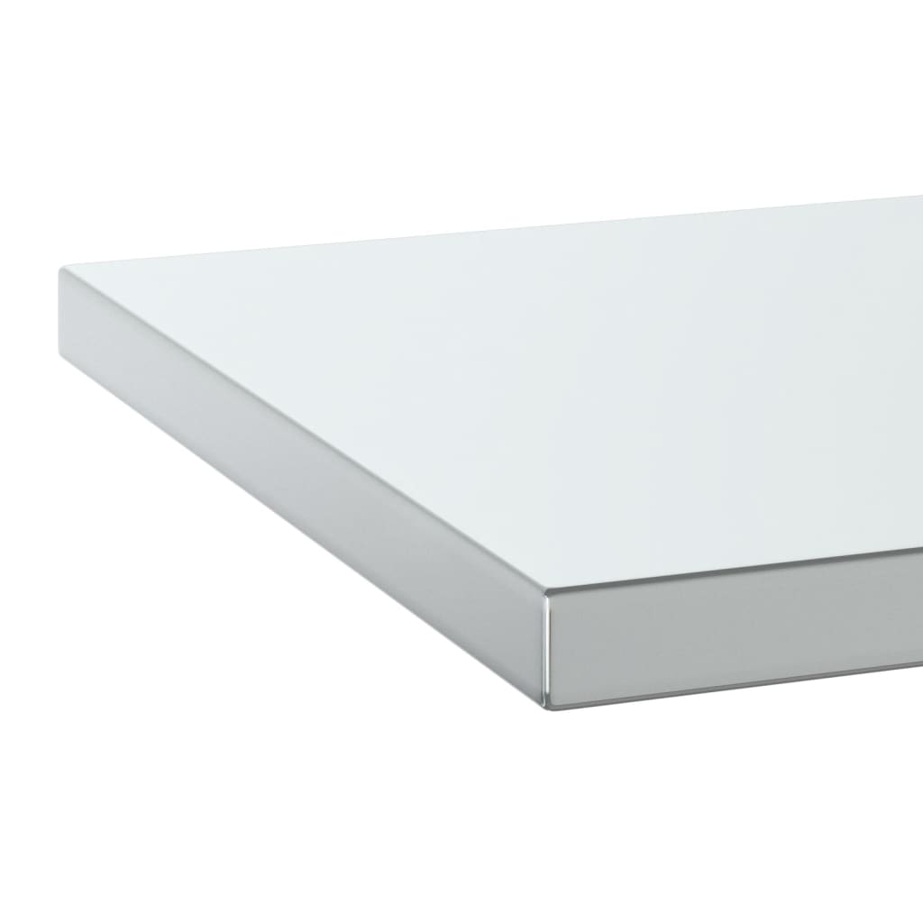 Wall Shelves 2 pcs 75x40x3 cm Silver Stainless Steel