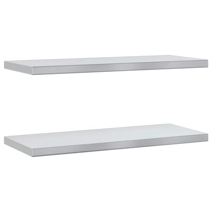 Wall Shelves 2 pcs 75x30x3 cm Silver Stainless Steel