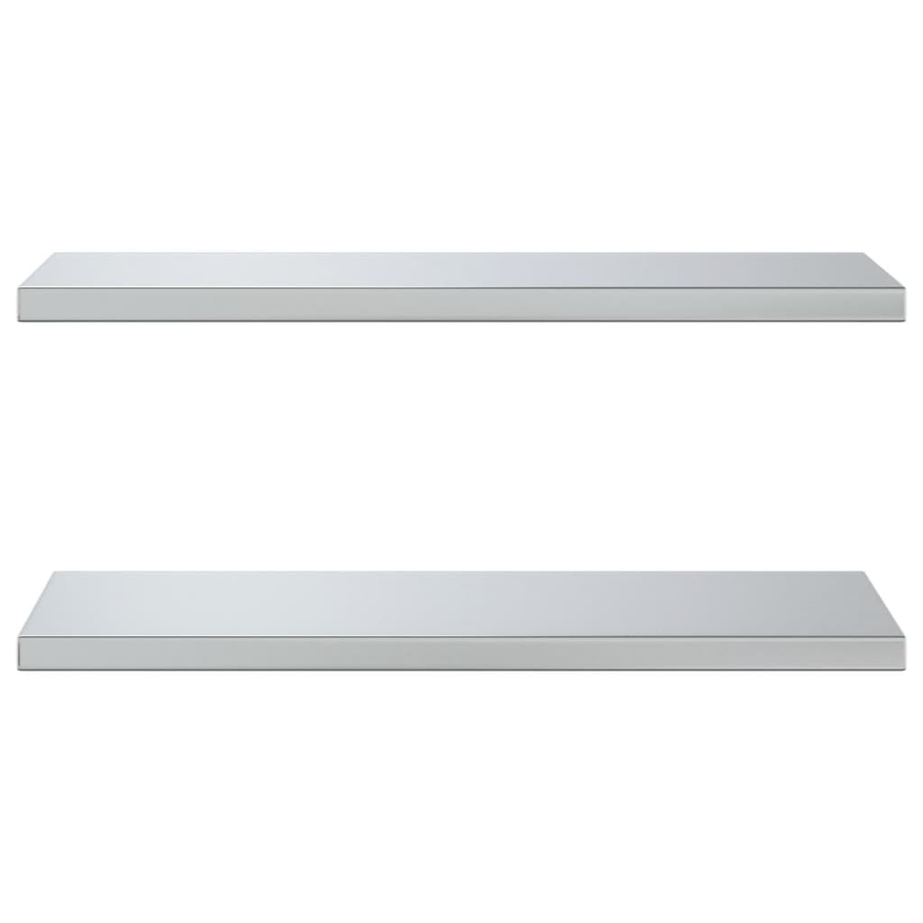 Wall Shelves 2 pcs 75x30x3 cm Silver Stainless Steel