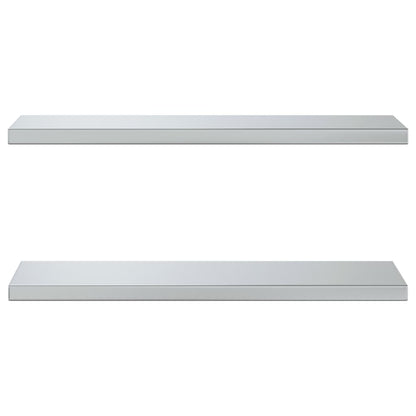 Wall Shelves 2 pcs 75x23.5x3 cm Silver Stainless Steel