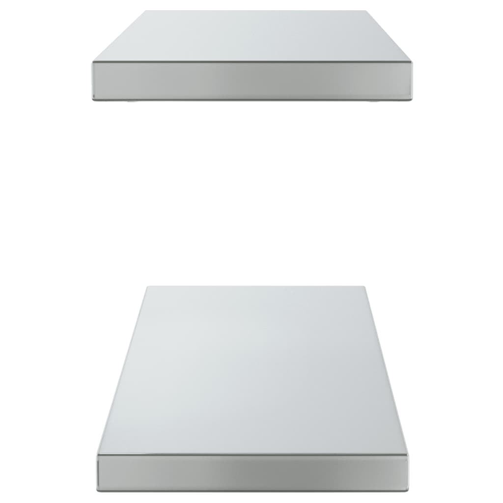 Wall Shelves 2 pcs 75x23.5x3 cm Silver Stainless Steel