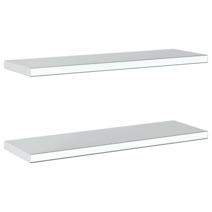 Wall Shelves 2 pcs 75x23.5x3 cm Silver Stainless Steel