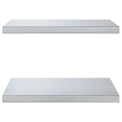 Wall Shelves 2 pcs 50x40x3 cm Silver Stainless Steel