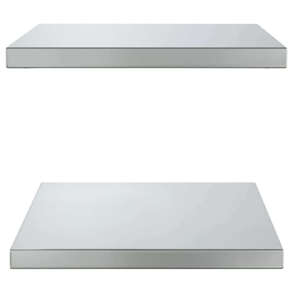 Wall Shelves 2 pcs 50x40x3 cm Silver Stainless Steel