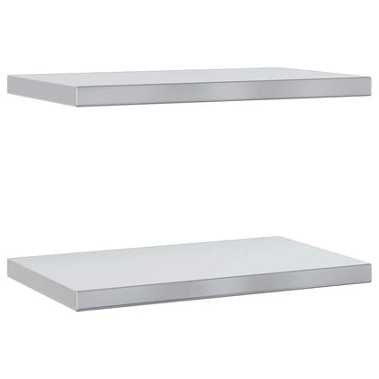 Wall Shelves 2 pcs 50x30x3 cm Silver Stainless Steel