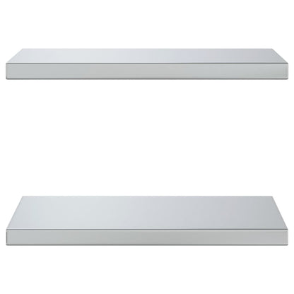 Wall Shelves 2 pcs 50x30x3 cm Silver Stainless Steel