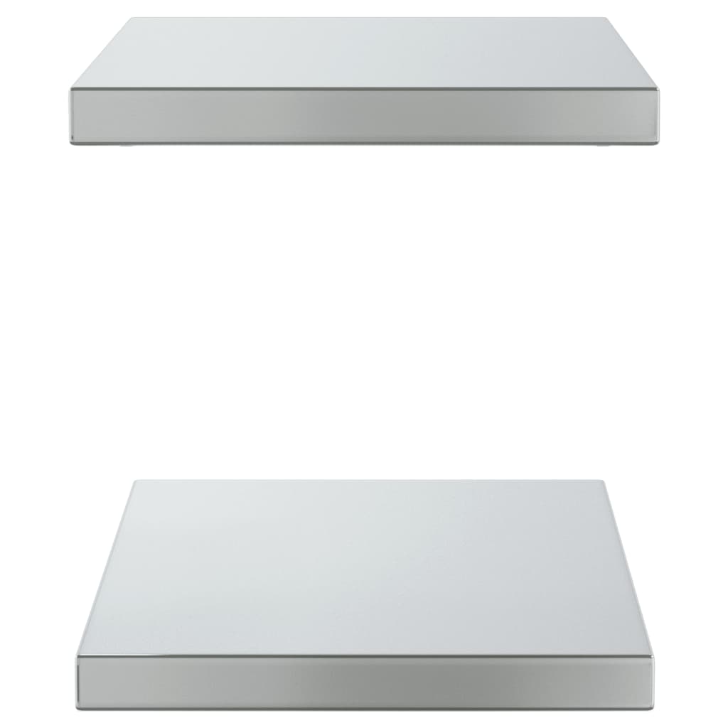 Wall Shelves 2 pcs 50x30x3 cm Silver Stainless Steel