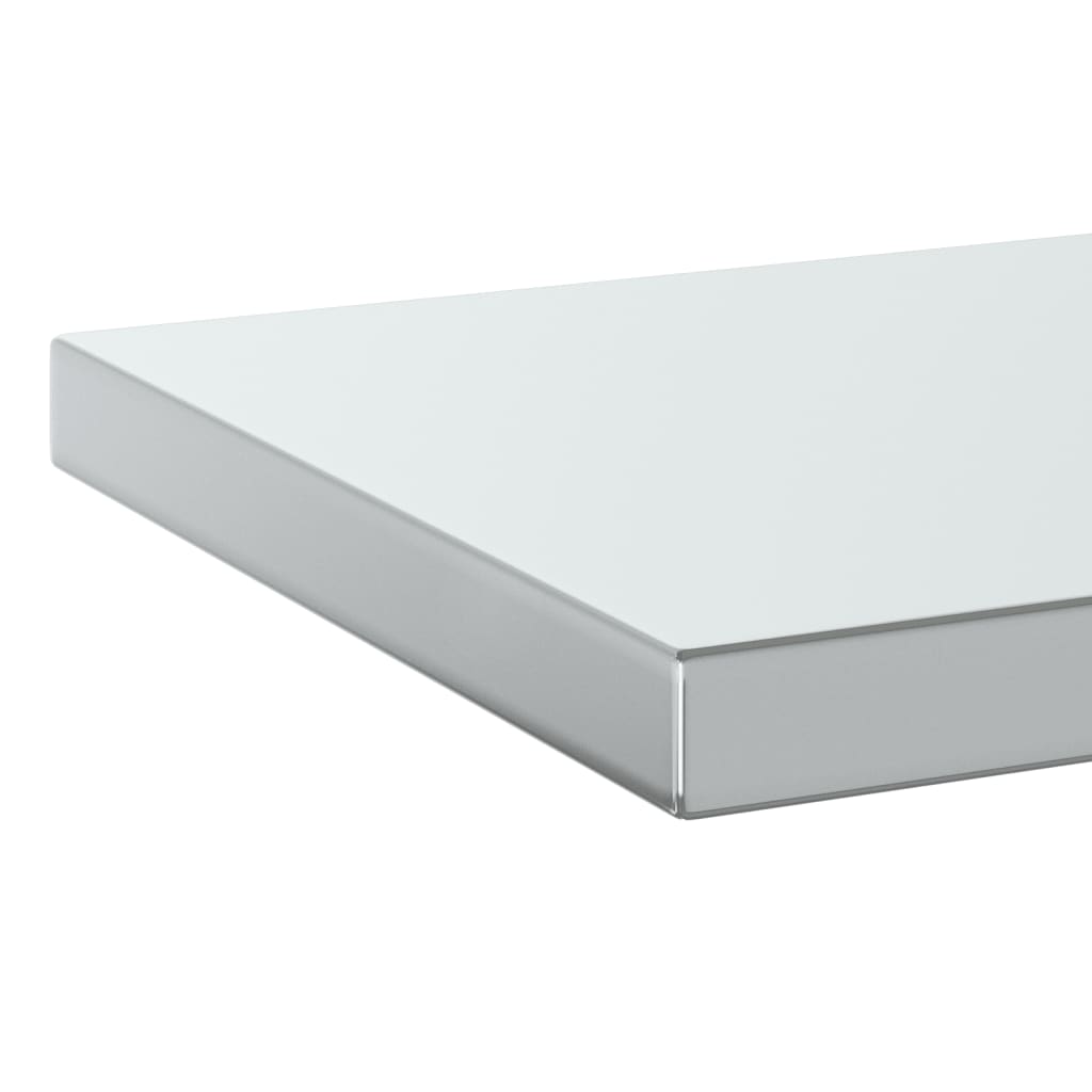 Wall Shelves 2 pcs 50x30x3 cm Silver Stainless Steel