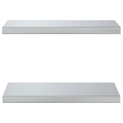 Wall Shelves 2 pcs 50x23.5x3 cm Silver Stainless Steel