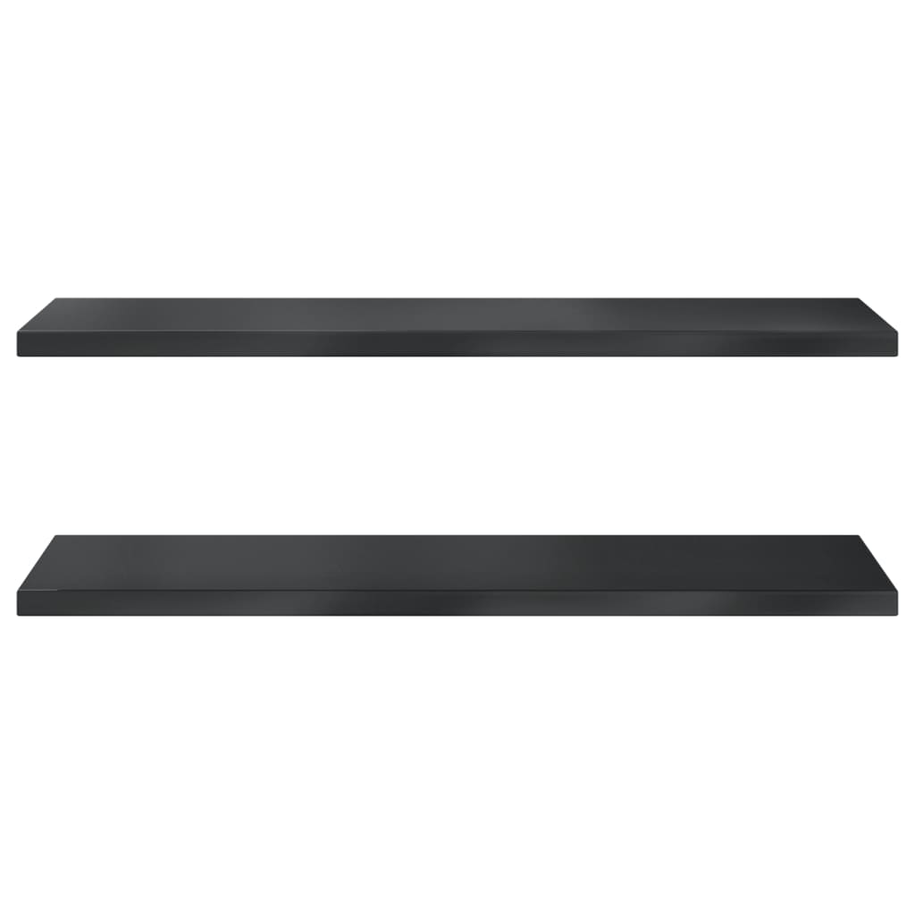 Wall Shelves 2 pcs 100x40x3 cm Black Stainless Steel