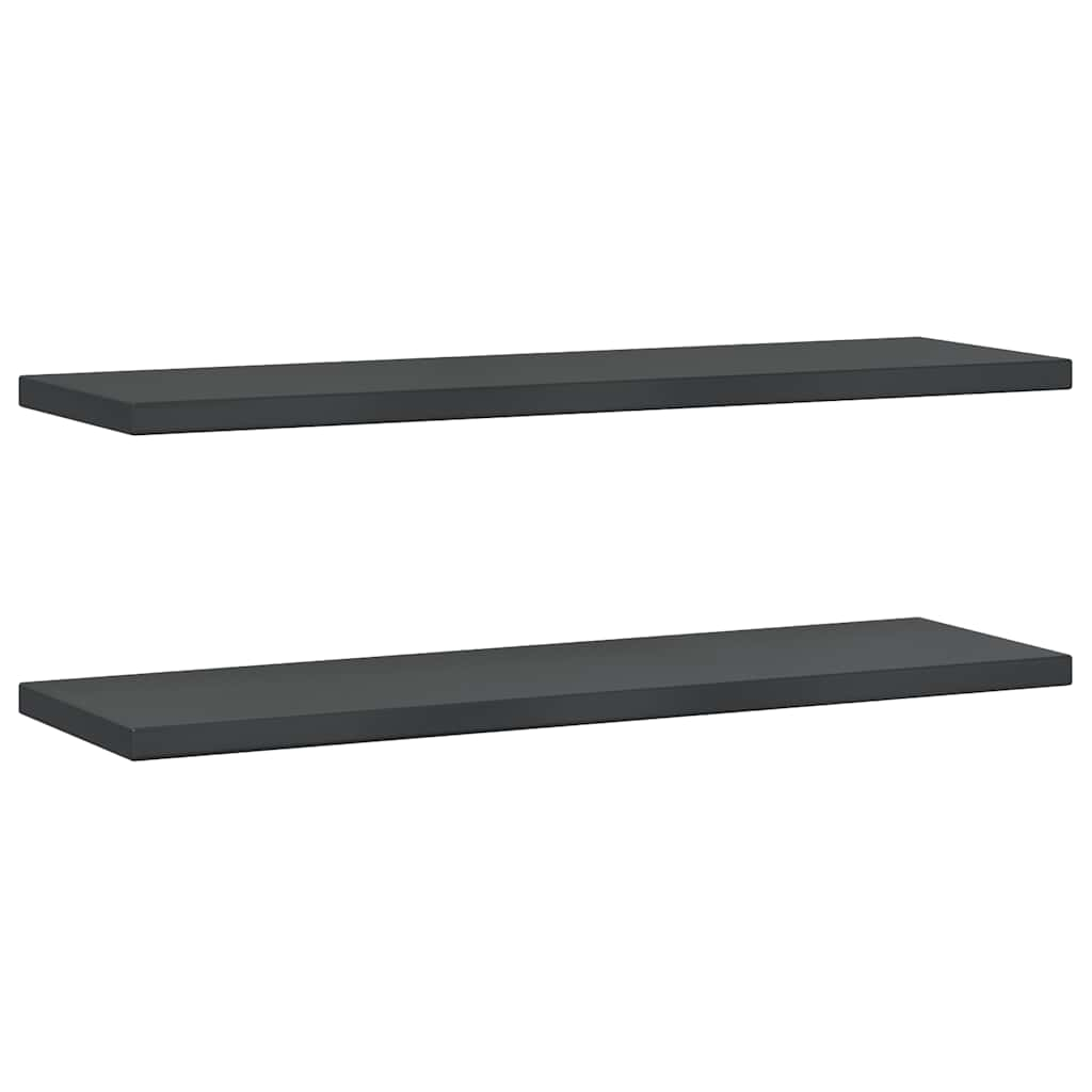 Wall Shelves 2 pcs 100x30x3 cm Black Stainless Steel