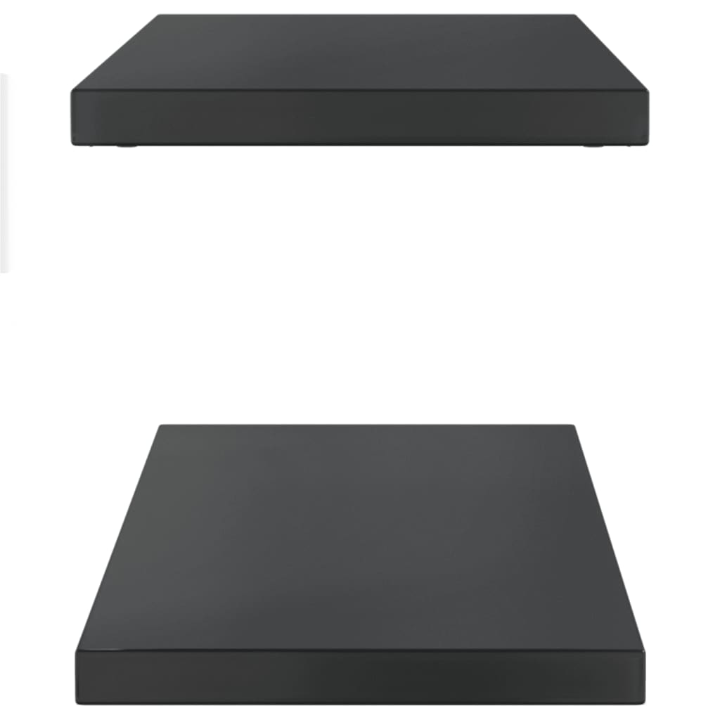 Wall Shelves 2 pcs 100x30x3 cm Black Stainless Steel