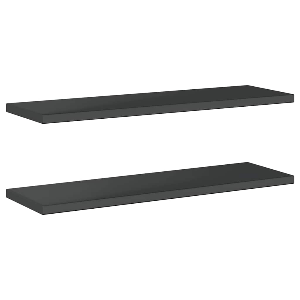 Wall Shelves 2 pcs 100x30x3 cm Black Stainless Steel