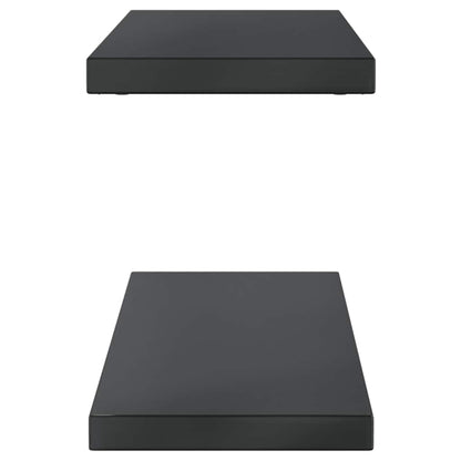 Wall Shelves 2 pcs 100x23.5x3 cm Black Stainless Steel