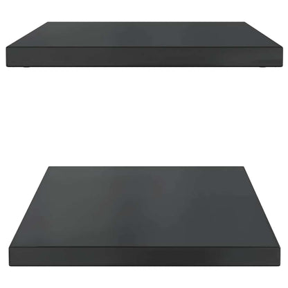 Wall Shelves 2 pcs 75x40x3 cm Black Stainless Steel