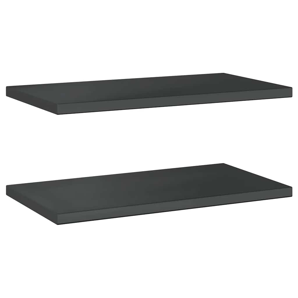 Wall Shelves 2 pcs 75x40x3 cm Black Stainless Steel