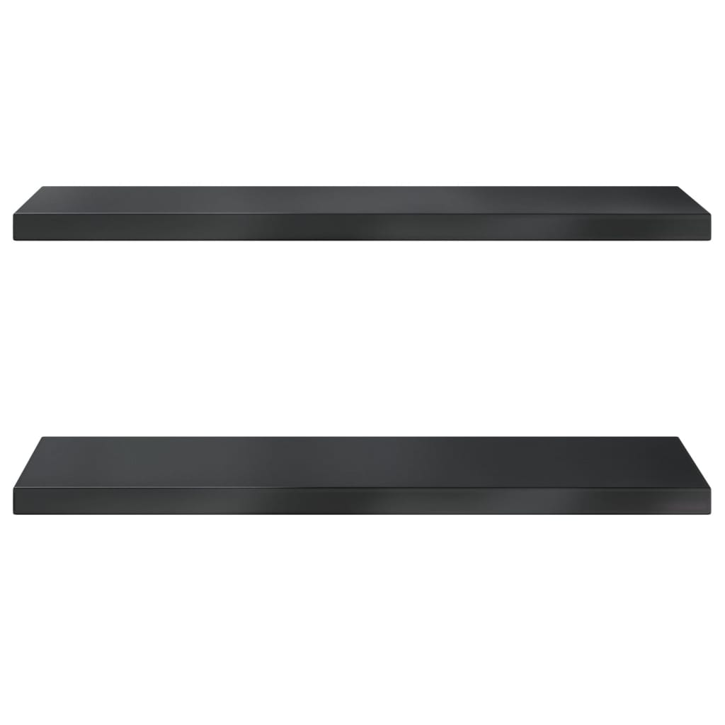 Wall Shelves 2 pcs 75x30x3 cm Black Stainless Steel