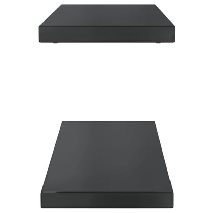 Wall Shelves 2 pcs 75x23.5x3 cm Black Stainless Steel