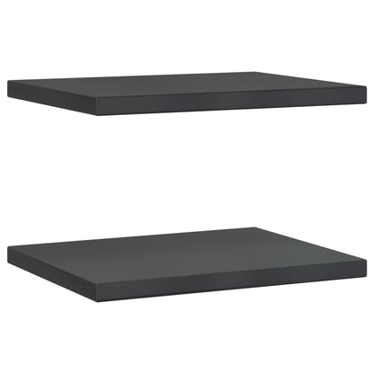 Wall Shelves 2 pcs 50x40x3 cm Black Stainless Steel