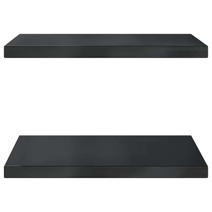 Wall Shelves 2 pcs 50x40x3 cm Black Stainless Steel