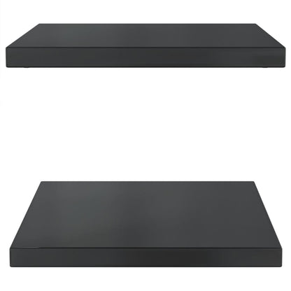 Wall Shelves 2 pcs 50x40x3 cm Black Stainless Steel